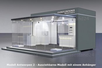 Modell Antwerpen 2- ausziehbarer Container für Messen, Events und Roadshows