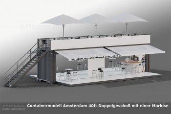 Zweigeschossiger Seecontainer als  Eventcontainer 40ft high Cube Modell Amsterdam