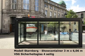 Modell starnberg, Container 4 seitig verglast für Fahrzeuge 