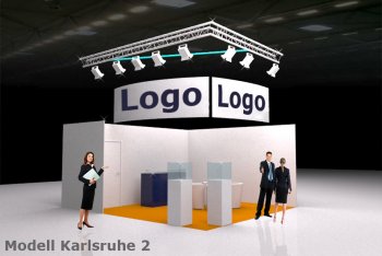 Plakatives Design mit einem auffälligen Firmenlogo